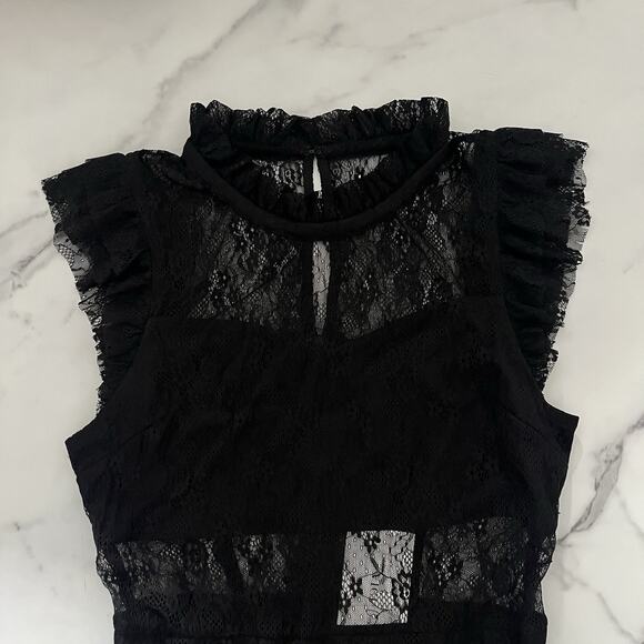 VICI X GINA Saige Sheer Lace Midi Dress Sz Small Whimsigoth Fairy Dark Romantic - Picture 8 of 11